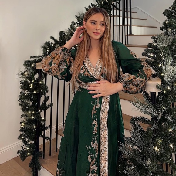 Zimmermann Devi Midi Dress in Emerald & Paisley NWT size 1 - Picture 10 of 14